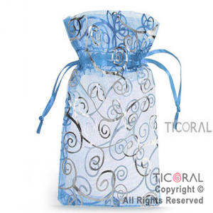 BOLSA ORGANZA CELESTE 10X15 ARABESCO HS3969-3 x 1